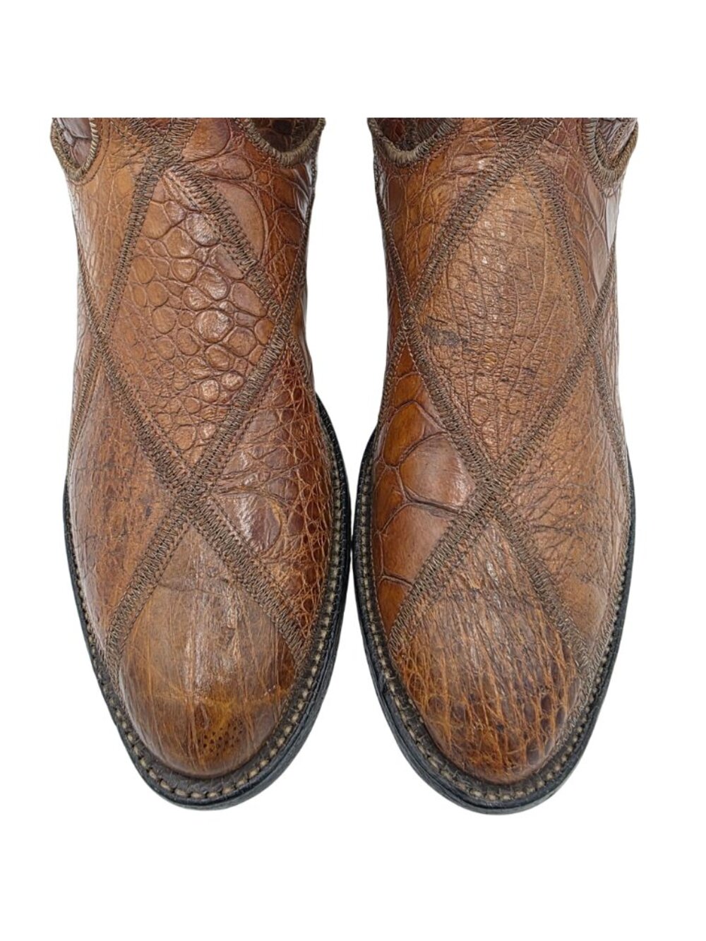 Vintage Tony Lama Full Sea Turtle Honey Brown Men 8D Cowboy Western Boots Preban - Picture 16 of 16